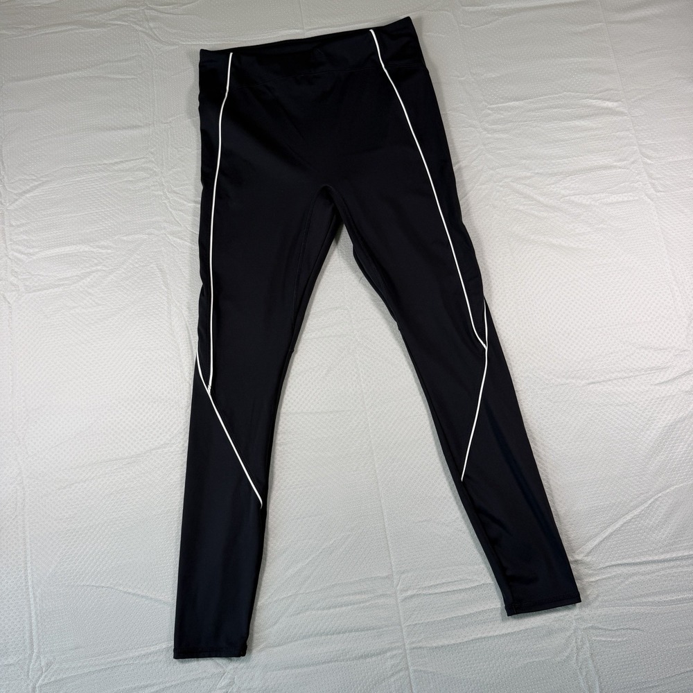 Fabletics Motion365 Black White Piping High Rise Athletic Workout Leggings Small